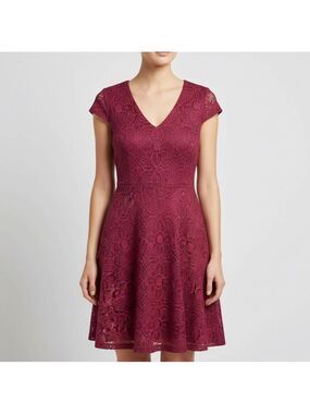 Express Dress Size S Dark Pink Lace